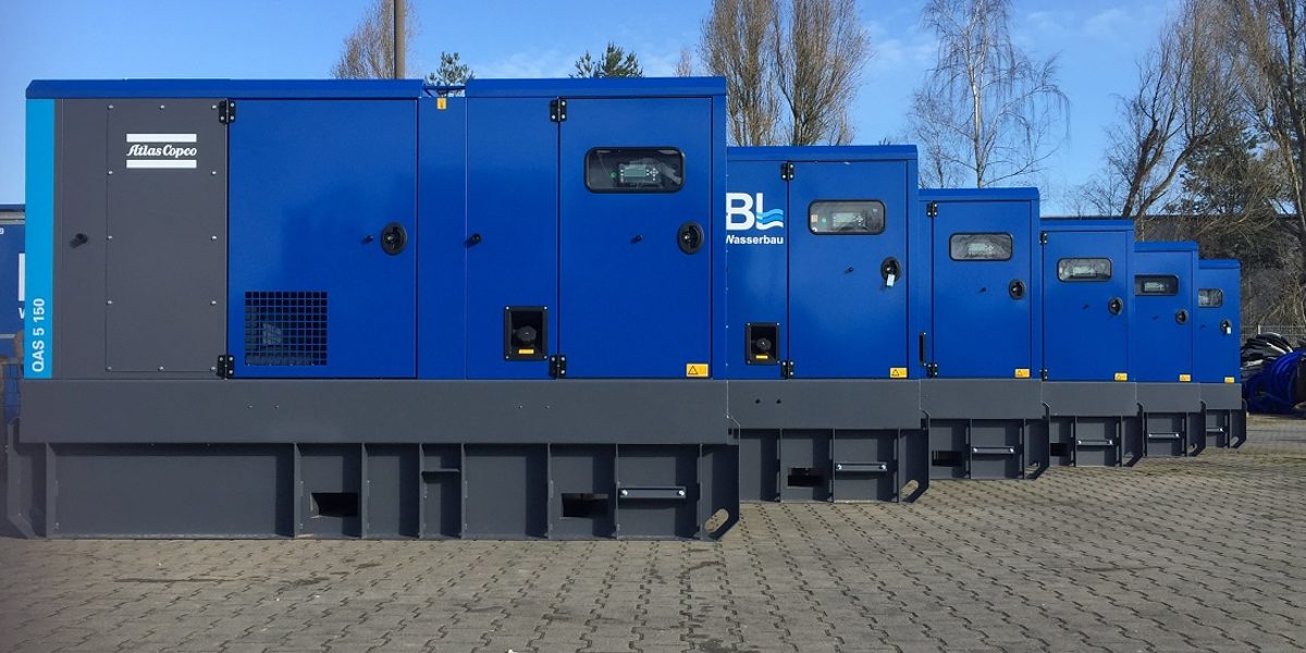 Diese sechs kleineren Dieselaggregate mit Powermanagement ersetzen jetzt drei große und verbrauchen zirka ein Viertel weniger Energie. Dieselaggregate BL Bau